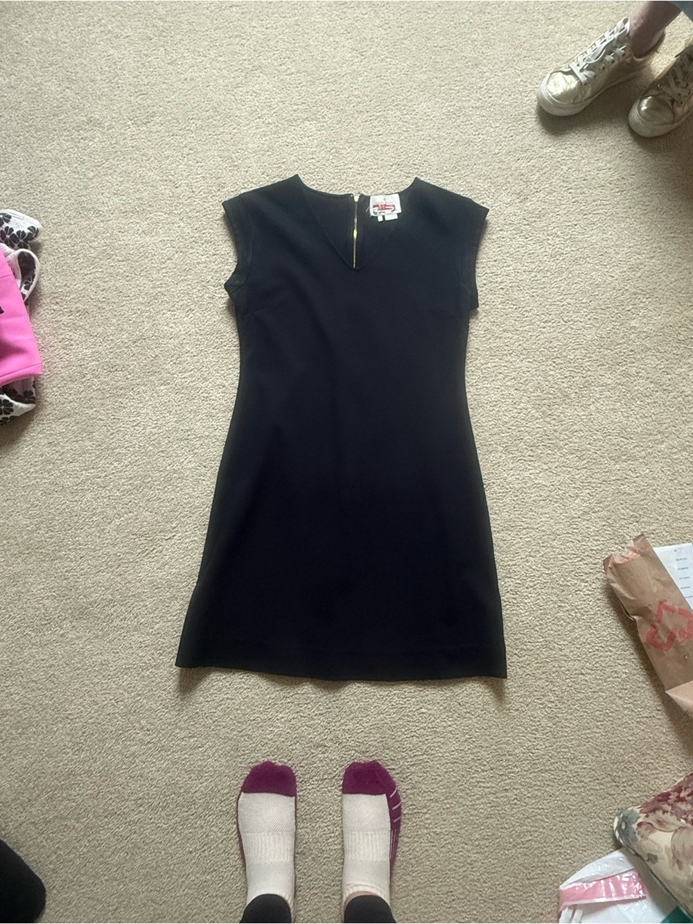 kate spade Black Cap-Sleeve Shift Dress